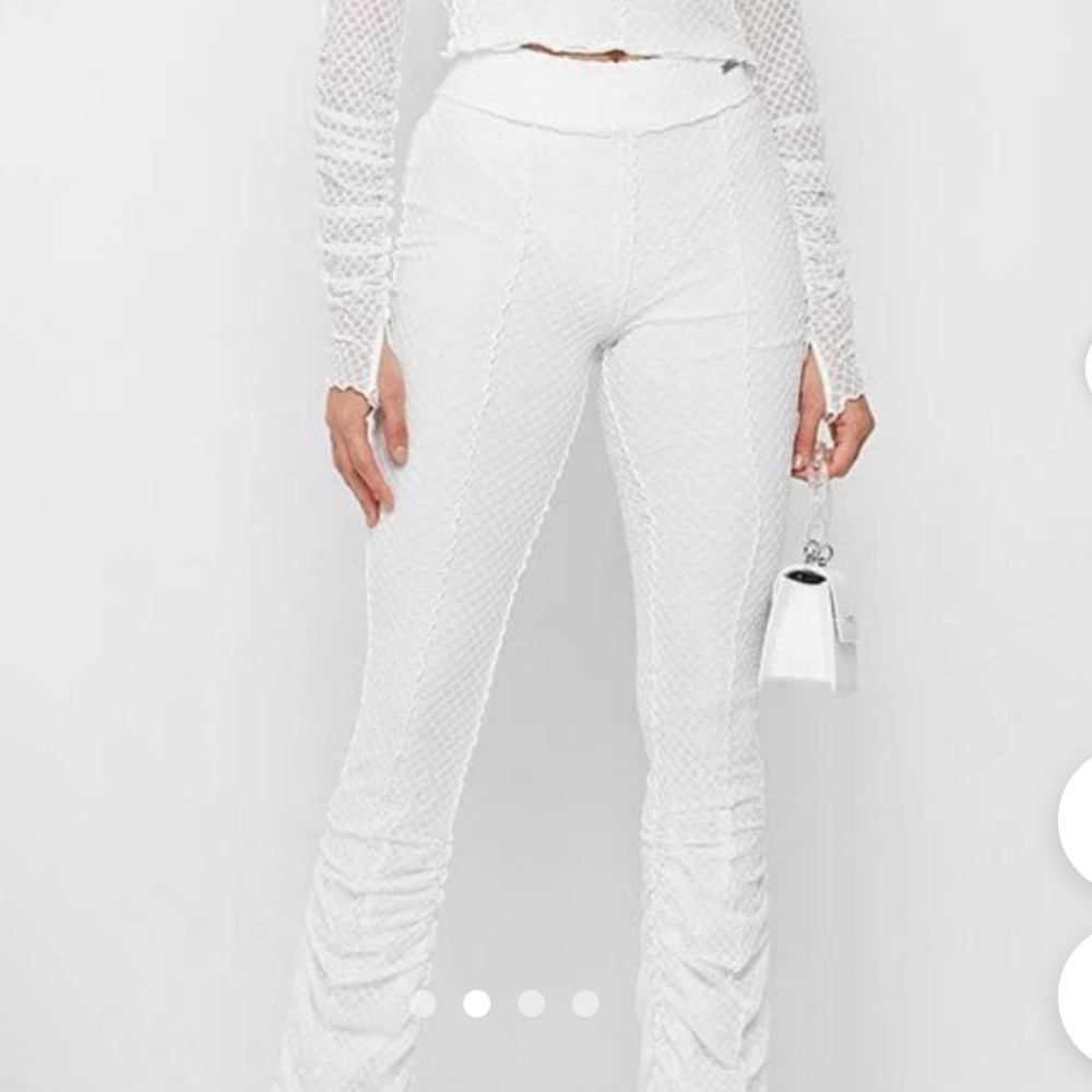 Maniere de Voir ruched mesh pants